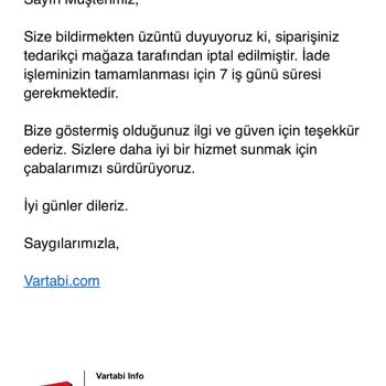 Vartabi Alışveriş Sitesi Sorumsuzluğu