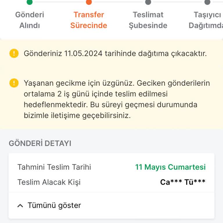 Trendyol Express Ürünümün Teslim Edilmemesi