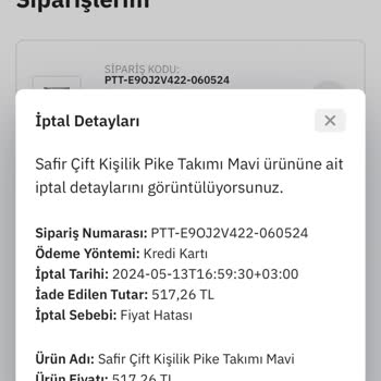 Eptt AVM Siparişimi Haksız Yere İptal Etti Mağdur Edildim