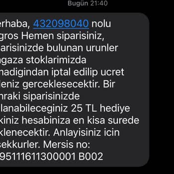 Migroshemen Keyfi Sipariş İptalleri