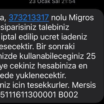 Migroshemen Keyfi Sipariş İptalleri