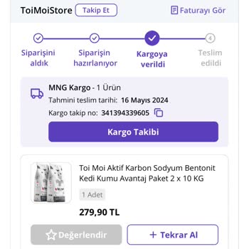 Toi Moi Markası Siparişimi Göndermiyor