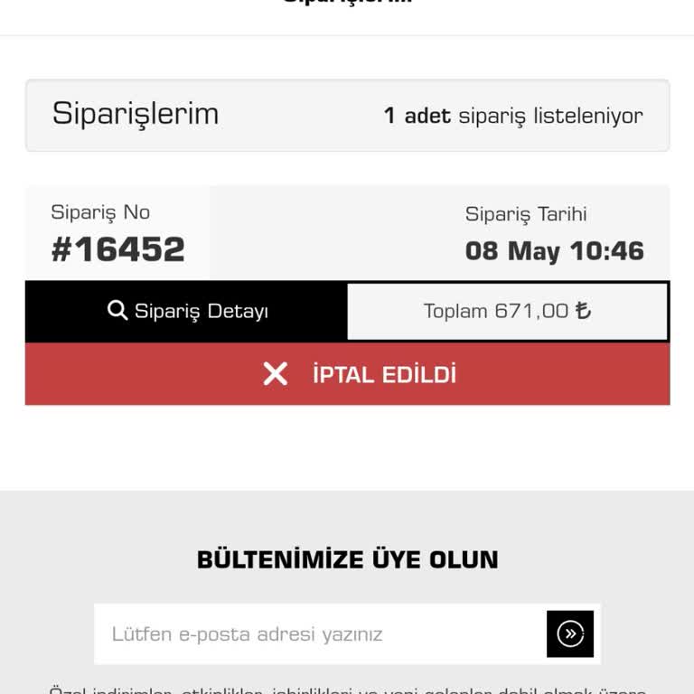 Centone Sebepsiz Sipariş İptali