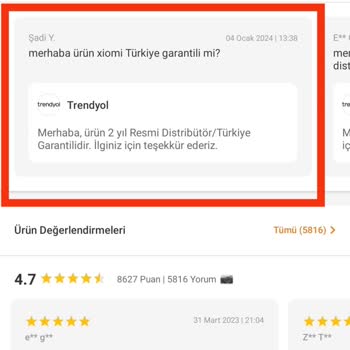 Trendyol'un Sattığı Üründe Garanti Tipinin Yanlış Olması