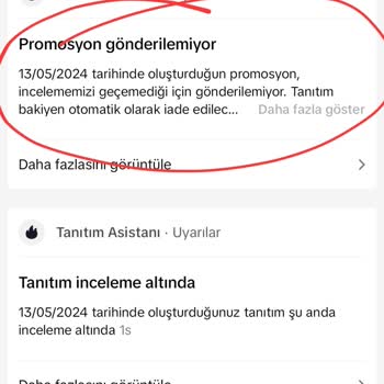 TikTok Tanıt Özelliği Reddedildi Paramda İade Edilmedi