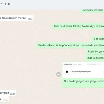 Trendgeen Giyim (Instagram) Aşırı Kalitesiz Ürün Ve İade Sorunu