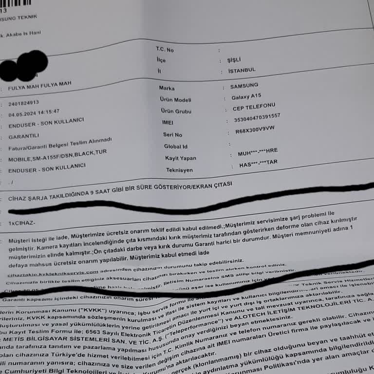 Samsung Telefon 15A Telefon Şarj Sorunu Telefonu Alalı 2 Ay Olmadı