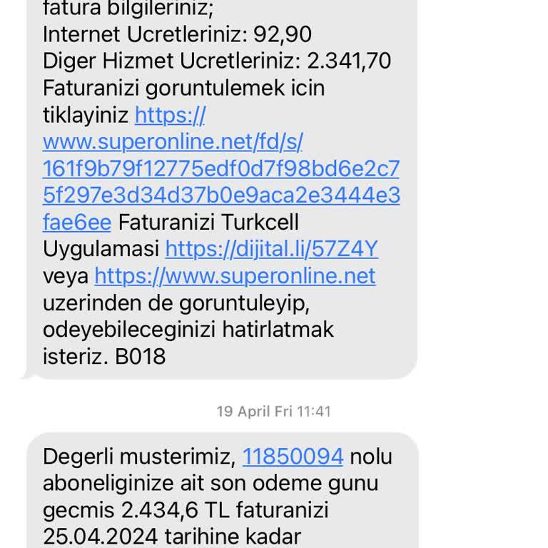 Superonline'ın Aksayan Hizmet Neticesi Talep Ettiği Hizmet Bedeli!
