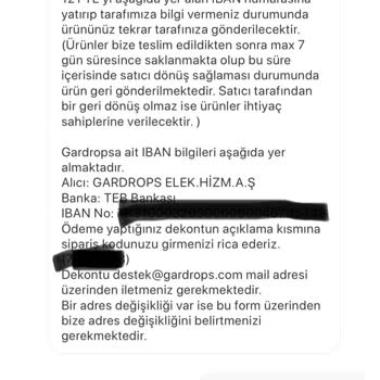 Gardrops İade Sürecinde Yaşanan Aksaklık