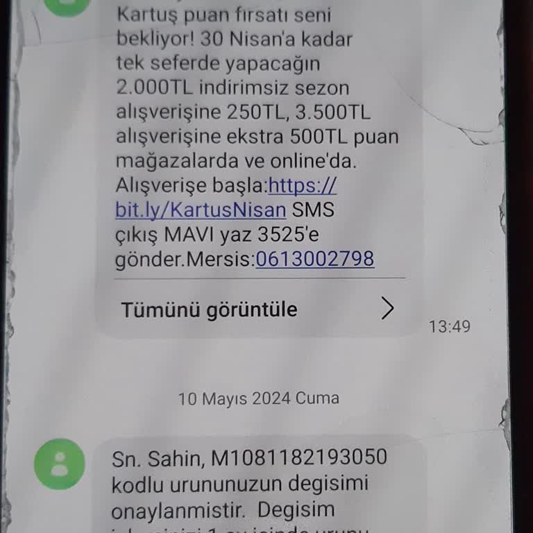 Mavi Hatalı Ürüne Yardımcı Olmayıp Değişime Bir De Üstüne Para İstiyor