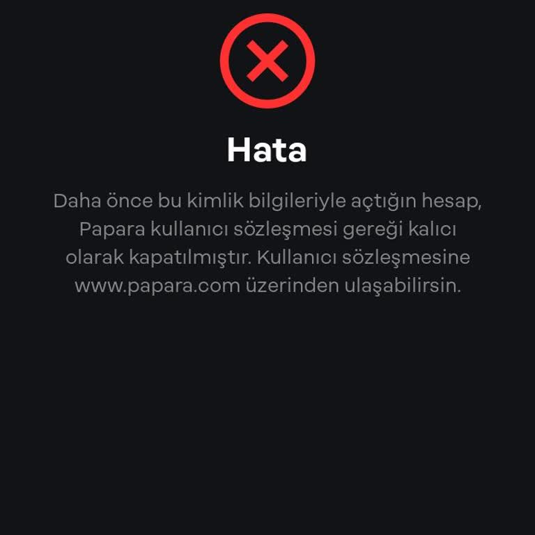 Papara Kullanmamama Rağmen Kalıcı Ban Yemişim