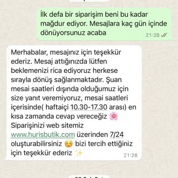 Huriş Butik Siparişim Gecikti: Beklentiler Karşılanmadı