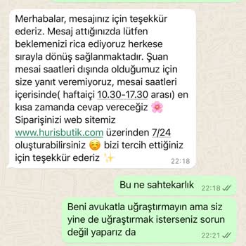 Huriş Butik Siparişim Gecikti: Beklentiler Karşılanmadı