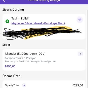 Getir Ve Maydonoz Döner Yemek Bozuk Ve İlgilenmemesi