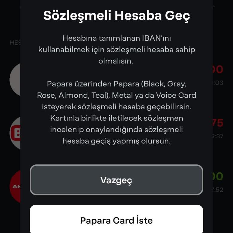 Papara Sözleşmeli Hesaba Geçemiyorum