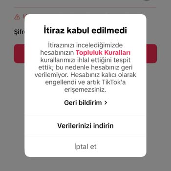 TikTok İhlaller Birikince Ban Yedim