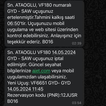 AJet (Anadolu Jet) Uçuş Ertelemesiyle Yaşanan Mağduriyet