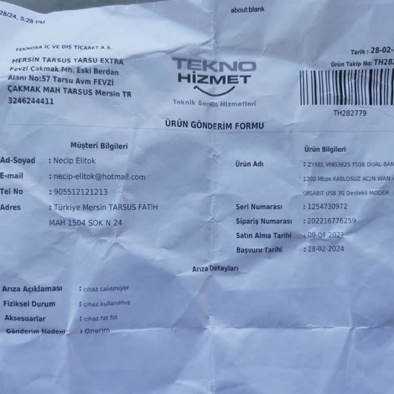 Teknosa'nın Sorunumu Çözmesini Bekliyorum