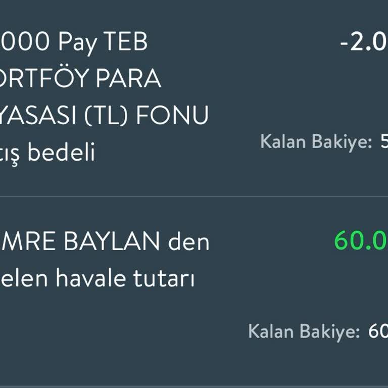 TEB Portföy Para Piyasası Fonu İadesi