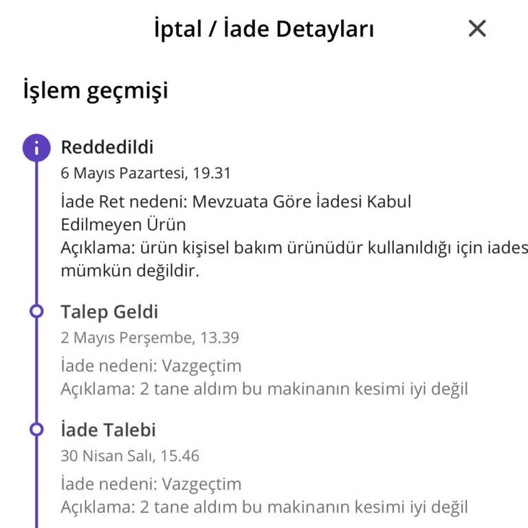 İadesi Kabul Edilmeyen Ürün Şahsıma Gönderilmedi Sorumsuz N11