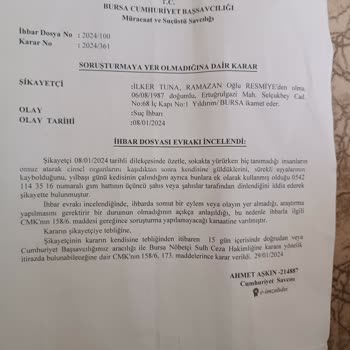 Bursa Adliyesi Hakimle İlgili Şikayet İçeren Dava Dosyası