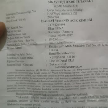 Bursa Adliyesi Hakimle İlgili Şikayet İçeren Dava Dosyası