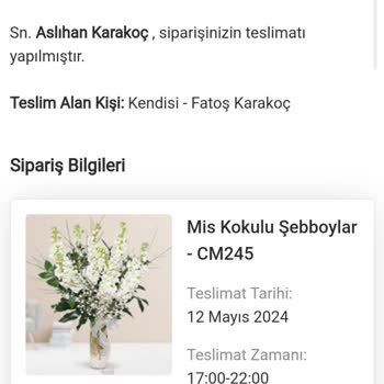 Çiçek Market Yanlış Gönderilen Sipariş