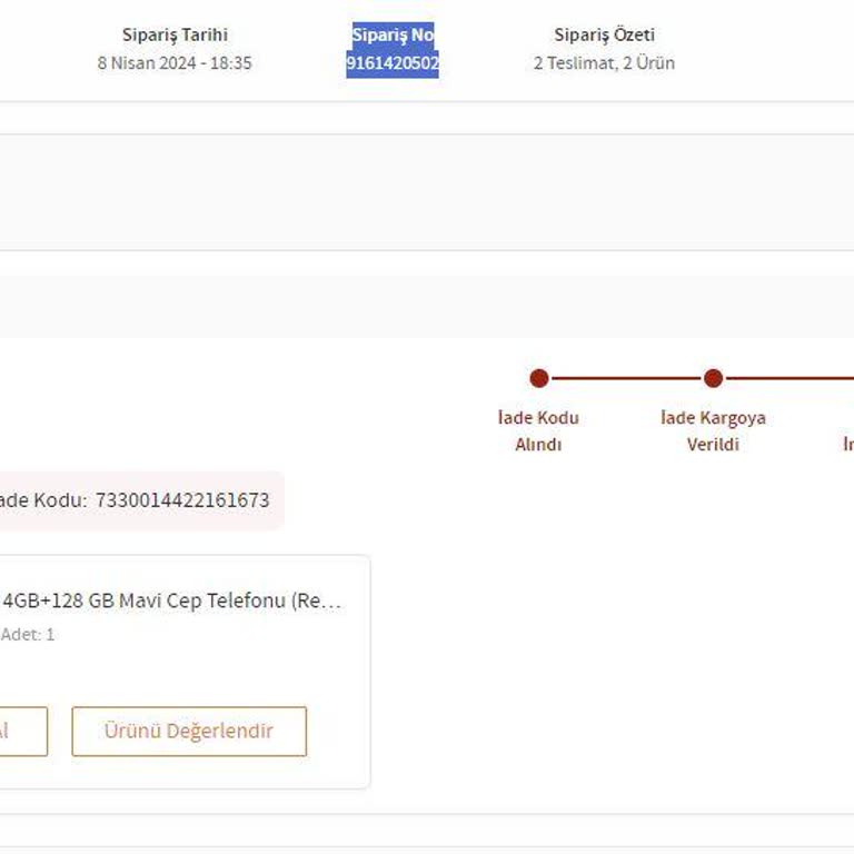 Trendyol'da 1 Ay Süren İade