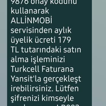 Turkcell Faturaya Paycell Üzerinden Yapılan İzinsiz Ödeme