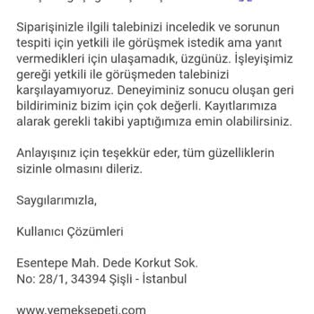 Yemeksepeti Market Eksik Ürün Gönderdi. Ürünü Ve Paramı Vermedi