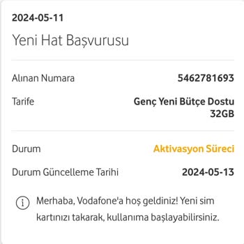 Vodafone Hat Aktivasyon W