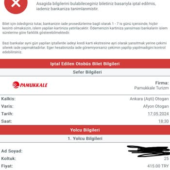 O-bilet Uygulaması Bilet İptaline Fahiş Fiyat Uyguluyor