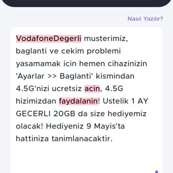 Vodafone Müşteriye Yaptırım Uyguluyor...