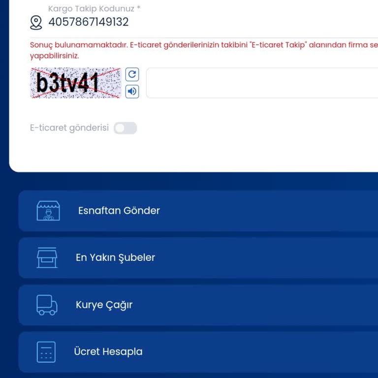 Aras Kargo Kilim Şubesi Kayıp Kargo
