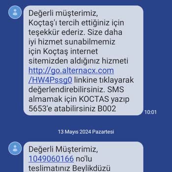 Koçtaş Ürün Tesliminde Sorun