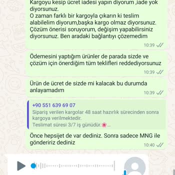 MÜQ Muqofficial Ürünü Kargolamama, İade Reddi, Nezaketsiz Üslup
