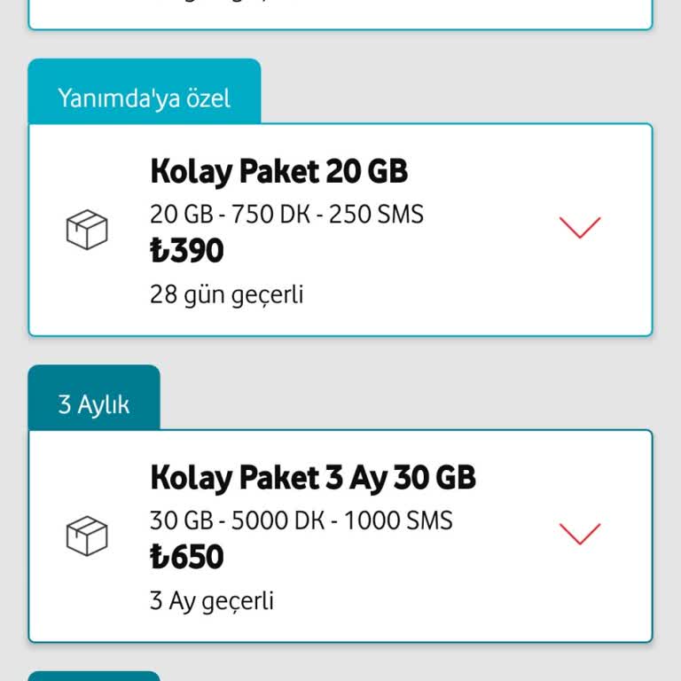 Vodafone Paketler Çok Pahalı Ayda İki Üç Defa Yükleme Yapıyorum