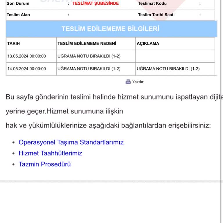 Aras Kargo Kargo Teslimatında Yaşanan Sorunlar Ve İletişim Eksikliği