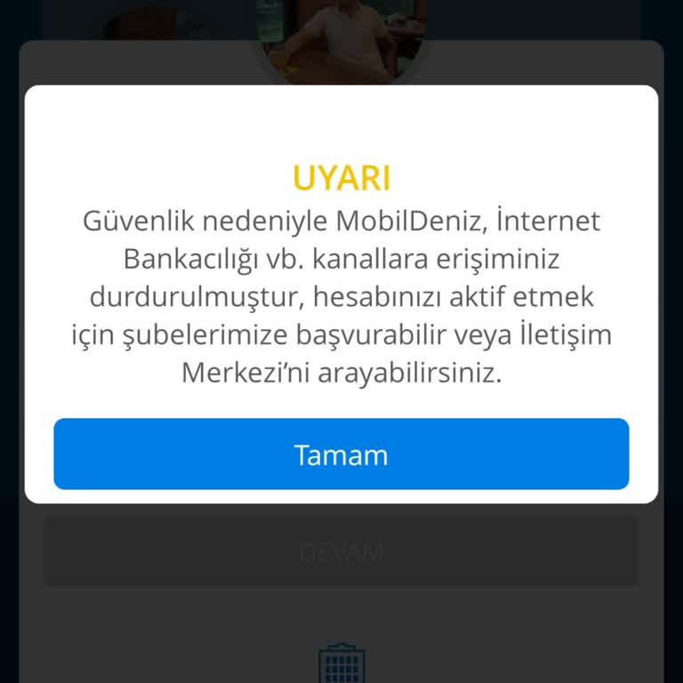 Denizbank Hesap Erişim Durdurulması