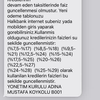 Halkbank Esnaf Kredisi Faiz Arttırımı