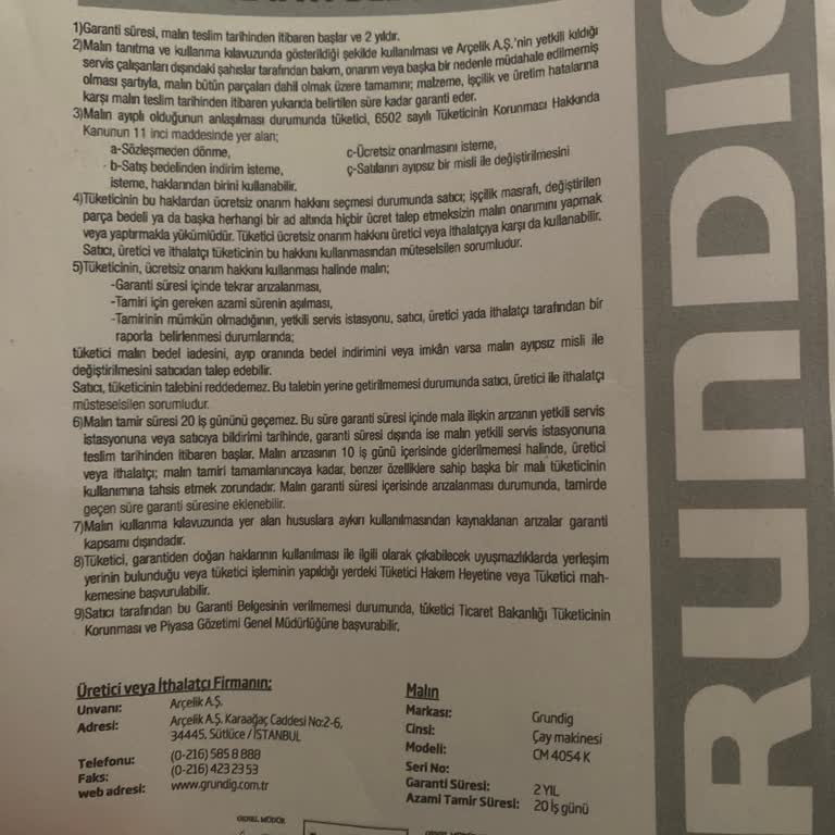 Grundig-Arçelik Sorun Yumağı