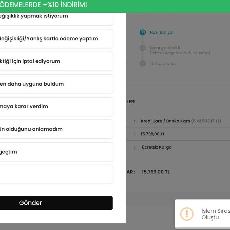 EasyCep Müşteri Hizmetleri Sorunu