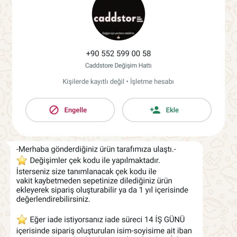 Caddestore İade Sürecindeki Mağduriyetim