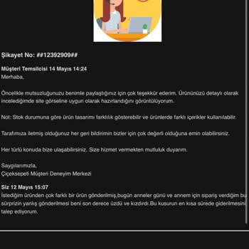 Çiçek Sepeti Yanlış Ürünü Kabul Etmiyor