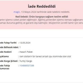 N11 Magic Teknoloji Hurda, Garanti Dışı, Ana Kart Gönderdi