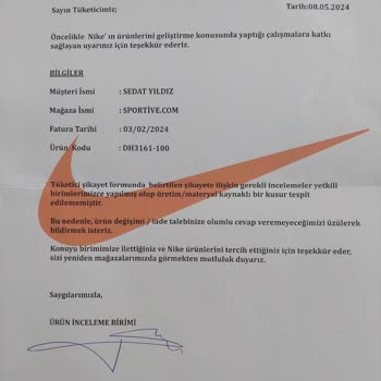 Nike Spor Ayakkabı Kısa Sürede Giyilemez Duruma Geldi