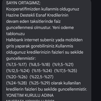 Halkbank Ödeme Planı Güncellemesi Doğru Değil