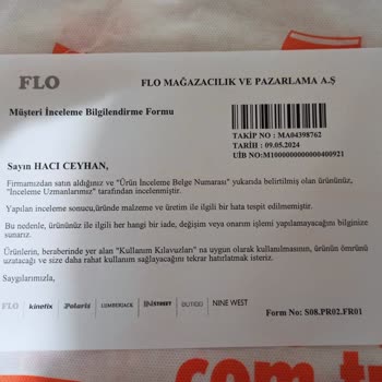 Kinetix FLO Mağaza Satınalınan Kalitesiz Ürünleri