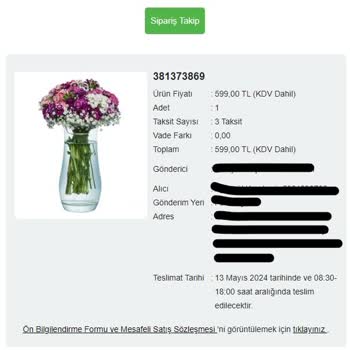 Çiçek Sepeti Teslim Edilmeyen Ama Edildi Diye Beyan Edilen Sipariş