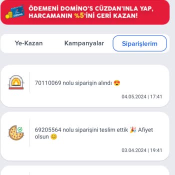 Domino's Pizza Para İadesi Yapmadı.